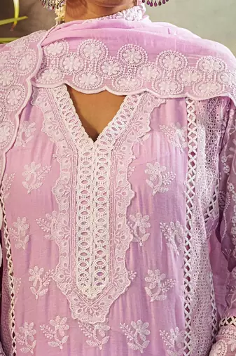 Women Ethnic Motifs Embroidered Cotton Kurta with Trousers & Dupatta