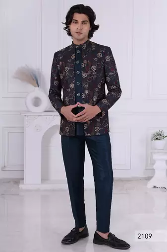 Turquoise embroidered jodhpuri for men | premium men's ethnic wear