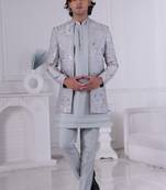 Grey color open indowestern for men | premium men's ethnic wear