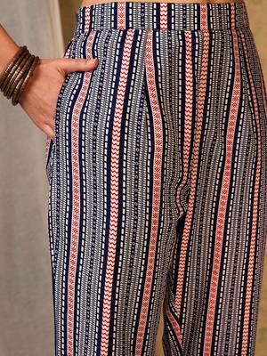 Ethnic Motifs Printed Regular Thread Work Kurta With Trousers & Dupatta 3