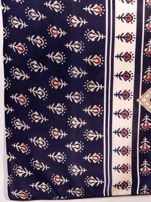 Ethnic Motifs Printed Regular Thread Work Kurta With Trousers & Dupatta 4