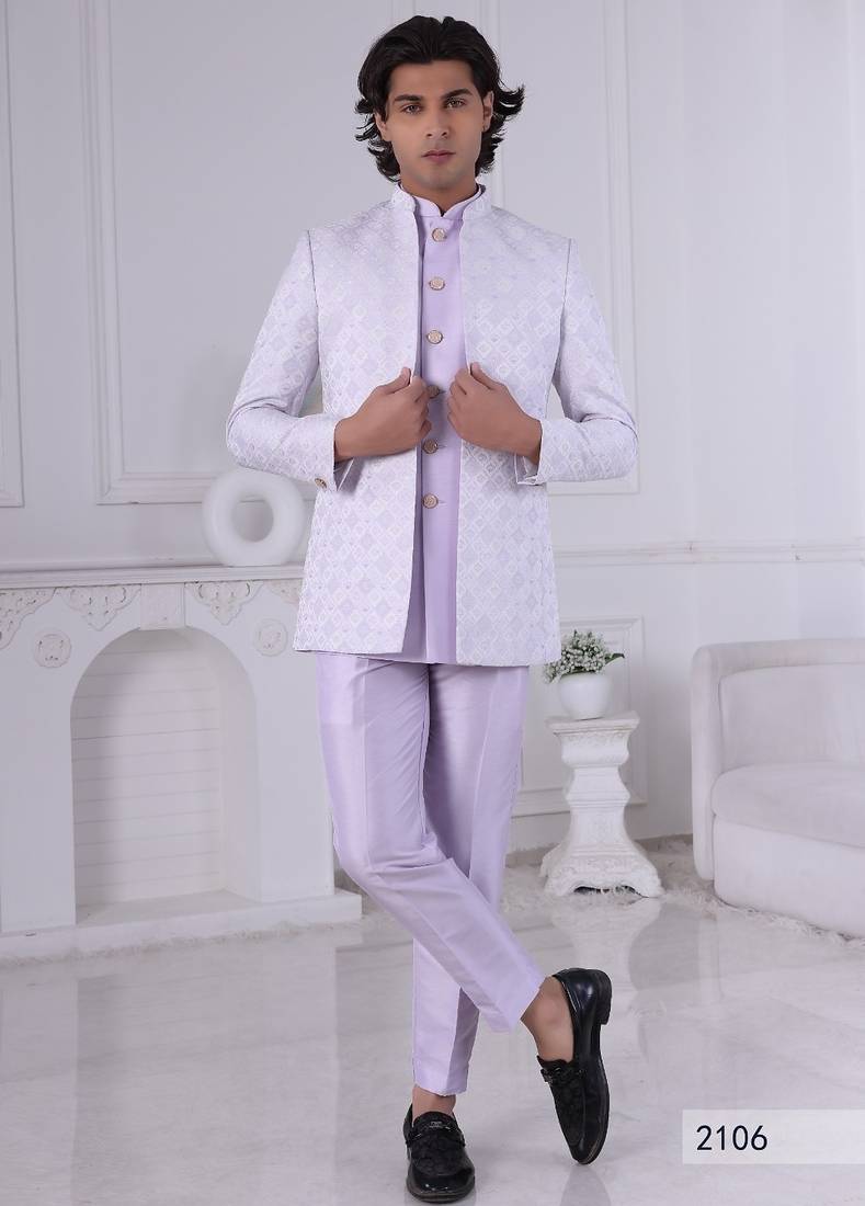 Purple color open jodhpuri for men | premium men's ethnic wear