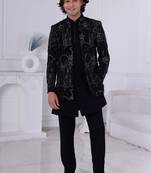 Navy blue open indowestern for men | premium men's ethnic wear