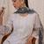 floral embroidered round neck  cotton straight kurta with trousers & dupatta