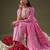Pink Floral Printed Straight Pure Cotton Kurta With Trousers & Dupatta