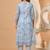 Women Printed Pleated Pure Cotton Kurta with Trousers