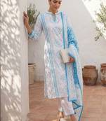 Women Ethnic Motifs Printed Regular Pure Cotton Kurta with Trousers & With Dupatta
