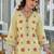 Floral Embroidered V-Neck Pure Cotton Straight Kurta With Trousers & Dupatta
