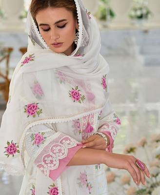 Women Floral Embroidered Regular Thread Work Pure Cotton Kurta 6