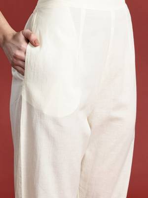 Ethnic Motifs Embroidered Thread Work Pure Cotton Kurta Set 4