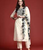 Ethnic Motifs Embroidered Thread Work Pure Cotton Kurta Set