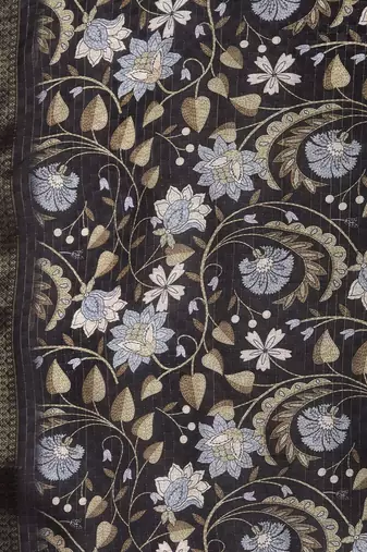 Women Floral Yoke Design Regular Thread Work Kurta with Trousers & With Dupatta