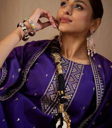 Women Ethnic Motifs Embroidered Regular Sequinned Kurta with Trousers & With Dupatta