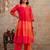 Women Colourblocked V-Neck Regular Kurta with Trousers