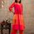 Women Colourblocked V-Neck Regular Kurta with Trousers
