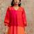Women Colourblocked V-Neck Regular Kurta with Trousers