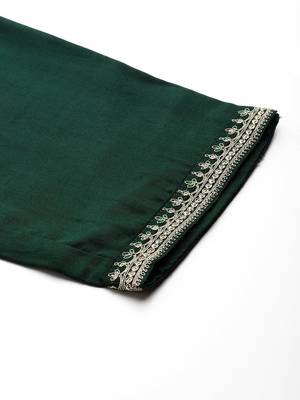 Women Floral Embroidered Regular Sequinned Kurta with Trousers & Dupatta 9