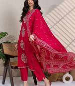 Women Paisley Printed Regular Pure Cotton Kurta with Trousers & With Dupatta