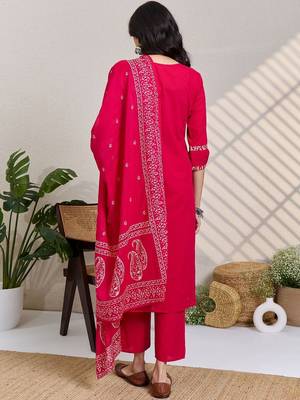 Women Paisley Printed Regular Pure Cotton Kurta with Trousers & With Dupatta 5