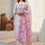 Floral Printed Notch Mandarin Collar Cotton Kurta With Trousers & Dupatta