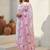 Floral Printed Notch Mandarin Collar Cotton Kurta With Trousers & Dupatta