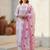 Floral Printed Notch Mandarin Collar Cotton Kurta With Trousers & Dupatta