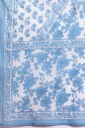 Floral Printed Panelled Beads & Stones Pure Cotton Kurta With Trousers & Dupatta