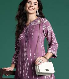 Printed Beads & Stones Kurta with Palazzos