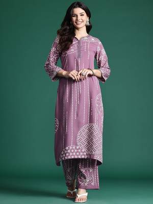 Printed Beads & Stones Kurta with Palazzos 1
