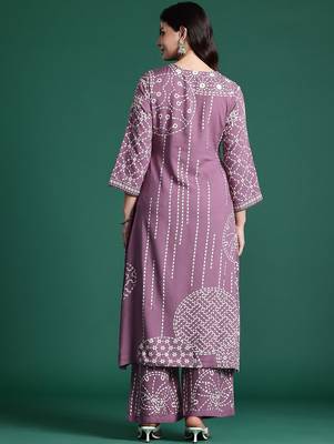 Printed Beads & Stones Kurta with Palazzos 6