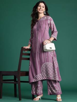 Printed Beads & Stones Kurta with Palazzos 7