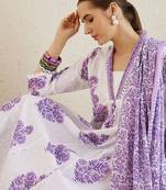 V-Neck Floral Printed Panelled Pure Cotton Kurta Set