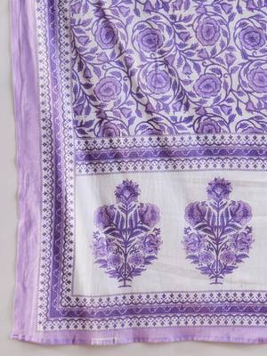 V-Neck Floral Printed Panelled Pure Cotton Kurta Set 4
