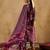 Purple Floral Printed Angrakha V-Neck Thread Work Pure Cotton A-Line Kurta Set