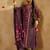 Purple Floral Printed Angrakha V-Neck Thread Work Pure Cotton A-Line Kurta Set