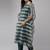 Teal Green Striped Woven Design Boat Neck Straight Kurta With Trousers & Dupatta
