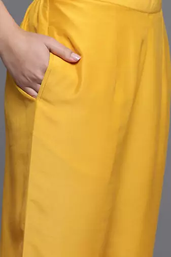 Women Yoke Design Regular Mirror Work Kurta with Trousers & Dupatta