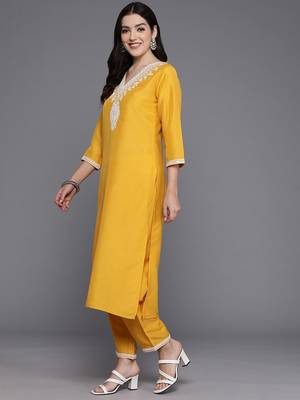 Women Yoke Design Regular Mirror Work Kurta with Trousers & Dupatta 6