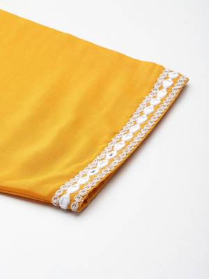 Women Yoke Design Regular Mirror Work Kurta with Trousers & Dupatta 9