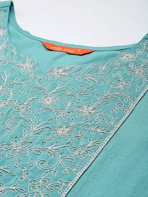 Women Floral Yoke Design Regular Kurta with Trousers & Dupatta 2