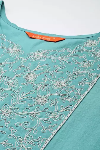 Women Floral Yoke Design Regular Kurta with Trousers & Dupatta