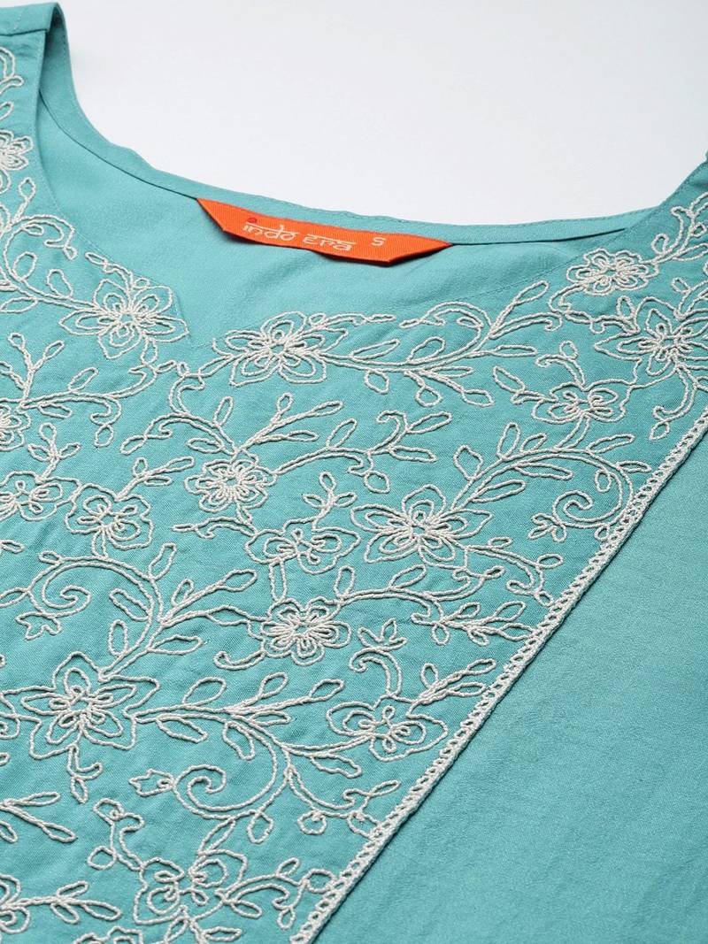 Women Floral Yoke Design Regular Kurta with Trousers & Dupatta