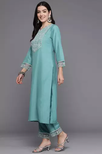 Women Floral Yoke Design Regular Kurta with Trousers & Dupatta