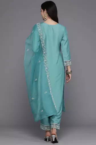 Women Floral Yoke Design Regular Kurta with Trousers & Dupatta