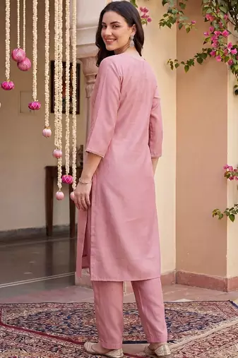 Women Ethnic Motifs Embroidered Regular Thread Work Kurta with Trousers & With Dupatta