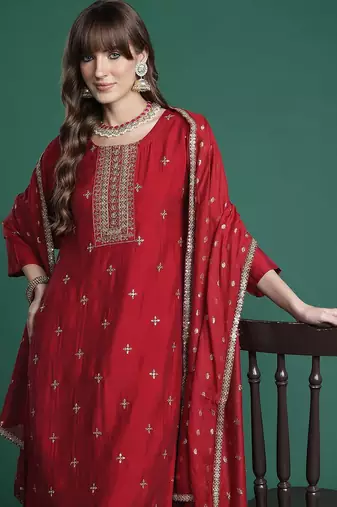 Ethnic Motifs Kurta with Trousers & Dupatta