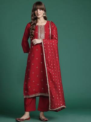 Ethnic Motifs Kurta with Trousers & Dupatta 6