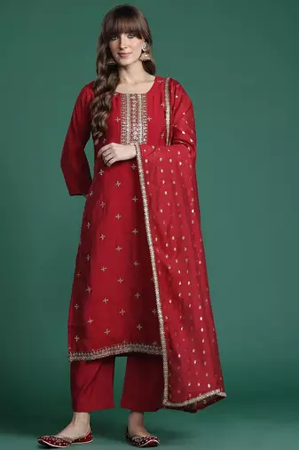 Ethnic Motifs Kurta with Trousers & Dupatta