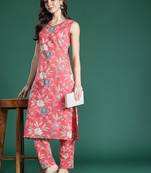 Floral Printed Pure Cotton Kurta with Trousers