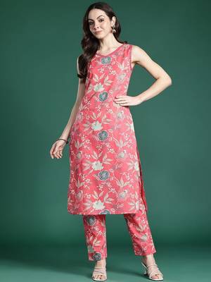 Floral Printed Pure Cotton Kurta with Trousers 6